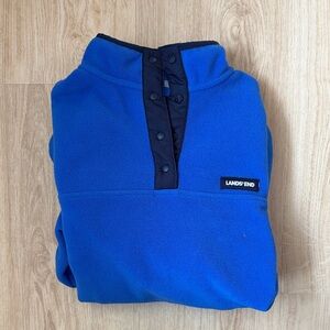 Lands' End Royal Blue Fleece Pullover Women’s Size Medium